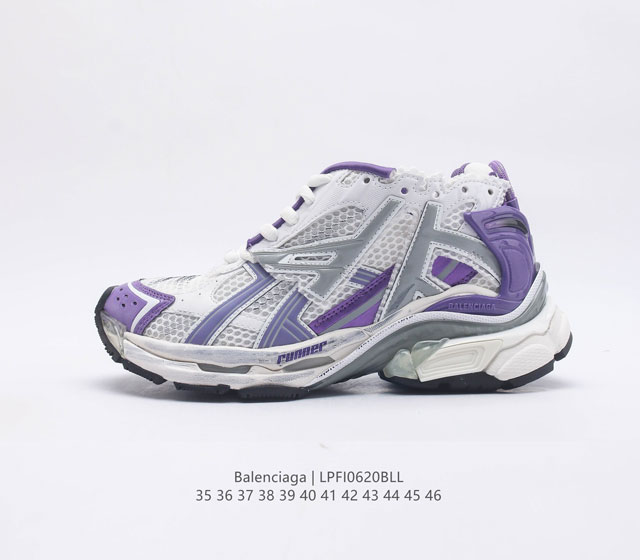 Balenciaga 巴黎世家Runner 户外概念鞋 拼接式鞋面 侧面配金属质感网眼布 内面配有额外金属光泽饰件 柔软轻质中底设计 缓震回弹 纷繁设计