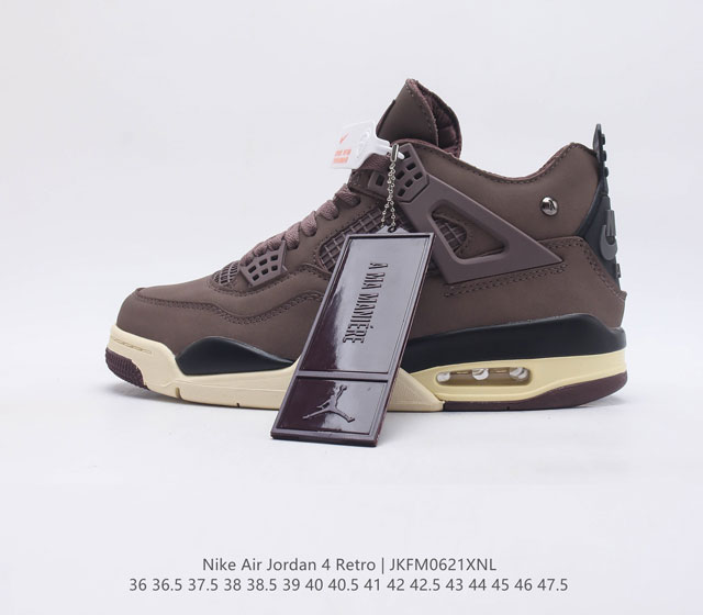 公司级s Nike Air Jordan 4 Retro Spviolet Oreaj4 Amm 代中帮复古休闲运动文化篮球鞋 酒红暗紫矿石黄 采用进口头 - 点击图像关闭