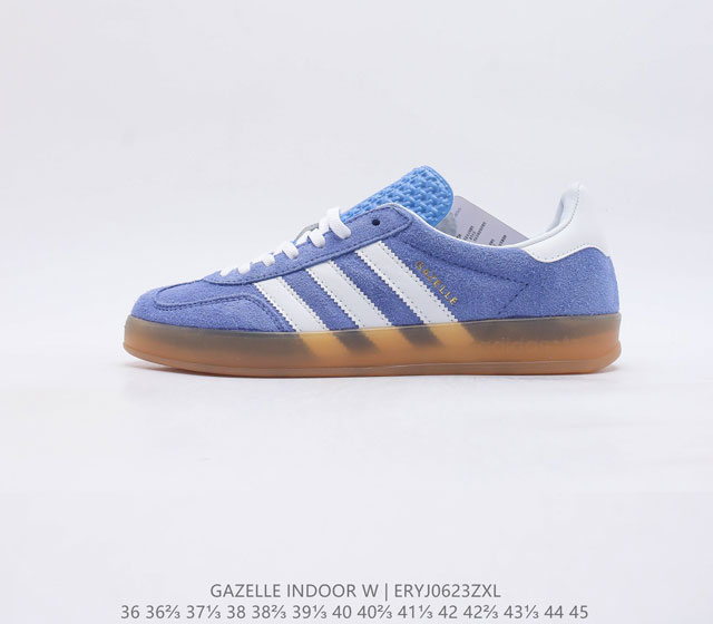 阿迪达斯adidas Originals Gazelle Indoor 三叶草复古防滑耐磨低帮板鞋 Hq8717 鞋款采用柔软的绒面革和耐用的皮革衬里融合 - 点击图像关闭