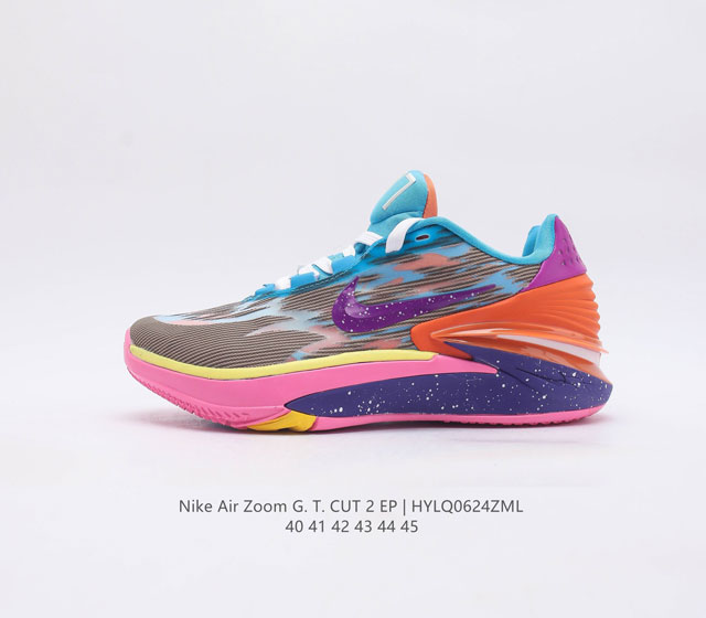 耐克 Nike Air Zoom Gt Cut 2 二代缓震实战篮球鞋男士运动鞋 鞋身整体延续了初代gt Cut的流线造型 鞋面以特殊的半透明网状 - 点击图像关闭