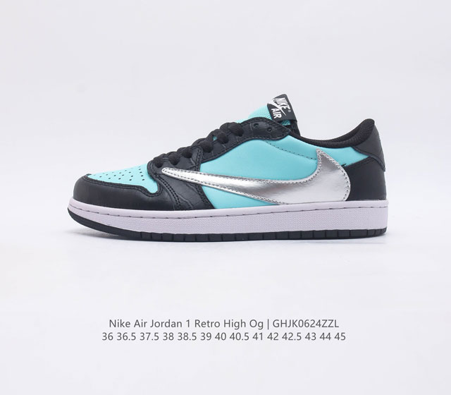 耐克运动鞋 Nike Air Jordan 1 Low Og Sp 倒勾 低帮篮球鞋 Aj1 乔丹1代 Aj1 乔1 反向脚趾复古运动鞋 亮点之处在于鞋侧