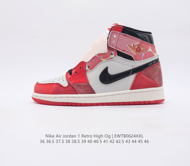 耐克 Nike Air Jordan 1 Retro High Og 乔丹一代 Aj 篮球鞋复刻运动鞋 皮面高帮板鞋的设计灵感源自运动夹克 带你重温入选球