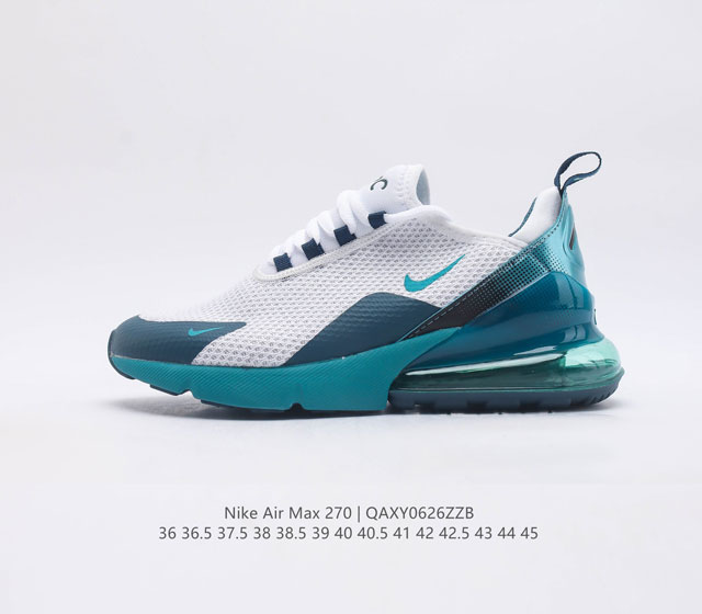 耐克 Nike Air Max 270 满天星混合科技后掌半气垫休闲运动慢跑鞋 设计灵感源自两款搭载大型air缓震配置的经典鞋款 该鞋款后跟增加nk大型a