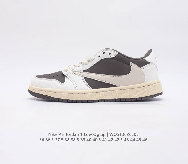 耐克运动鞋 Nike Air Jordan 1 Low Og Sp 倒勾 低帮篮球鞋 Aj1 乔丹1代 Aj1 乔1 反向脚趾复古运动鞋 亮点之处在于鞋侧