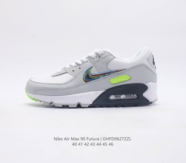 耐克 Nike Air Max90 Futura 运动鞋男鞋 从设计到测试再到造型 脚趾周围的锯齿形边缘和部分浮动的swoosh提供精心制作的奢华感 多道工序小