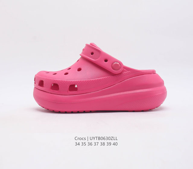 Crocs 沙滩洞洞鞋 女鞋 卡骆驰杨幂同款 厚底增高凸显大长腿沙滩鞋 选择尺码时 建议选大一码 脚感更舒适 没有鞋盒 尺码 34-40 编码 Uy