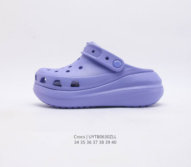 Crocs 沙滩洞洞鞋 女鞋 卡骆驰杨幂同款 厚底增高凸显大长腿沙滩鞋 选择尺码时 建议选大一码 脚感更舒适 没有鞋盒 尺码 34-40 编码 Uy