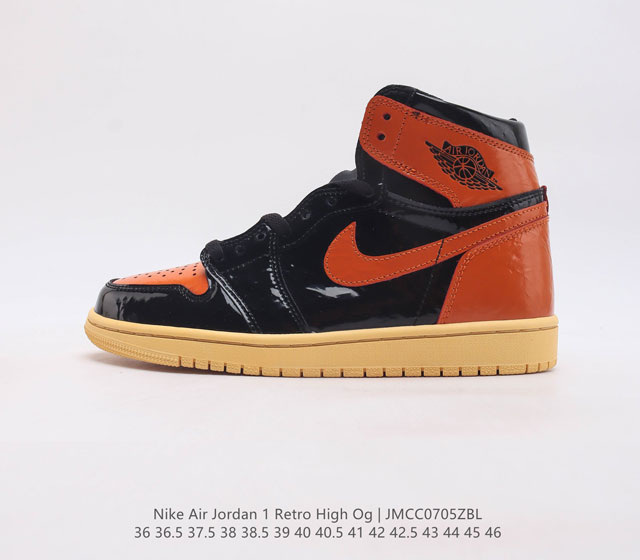 耐克 Nike Air Jordan 1 Retro High Og 乔丹一代 Aj1 乔1 篮球鞋复刻运动鞋 皮面高帮板鞋的设计灵感源自运动夹克 带你重温入选