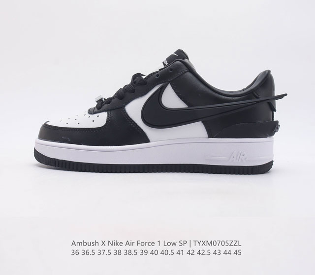 Ambush X Nk Air Force 1'07 Low 耐克 空军一号 Af1 低帮休闲板鞋 鞋面采用了优质原厂皮革 标志性的 Swoosh 延伸