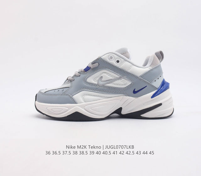 耐克 Nike M2K Tekno 男女子运动鞋厚底老爹鞋经典复古休闲慢跑鞋 从 Monarch 系列汲取灵感 以太空时代细节演绎未来风范 分层鞋面借鉴自