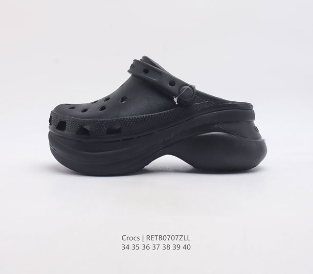 Crocs 沙滩洞洞鞋 女鞋 卡骆驰杨幂同款 厚底增高凸显大长腿沙滩鞋 选择尺码时 建议选大一码 脚感更舒适 没有鞋盒 尺码 34-40 编码 Re