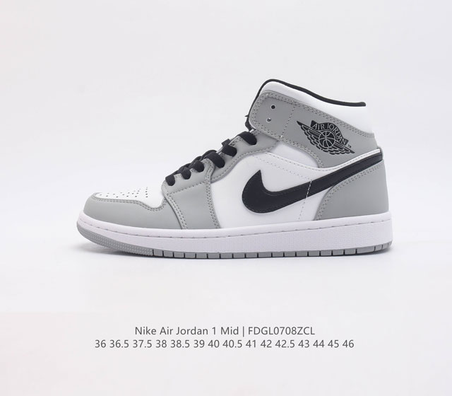 耐克 乔丹1 Nike Air Jordan 1 Mid Aj1乔1运动鞋 乔丹一代 复古休闲篮球鞋 高帮设计 提高了与足部的贴合度 给人不一样的穿着体验 高帮