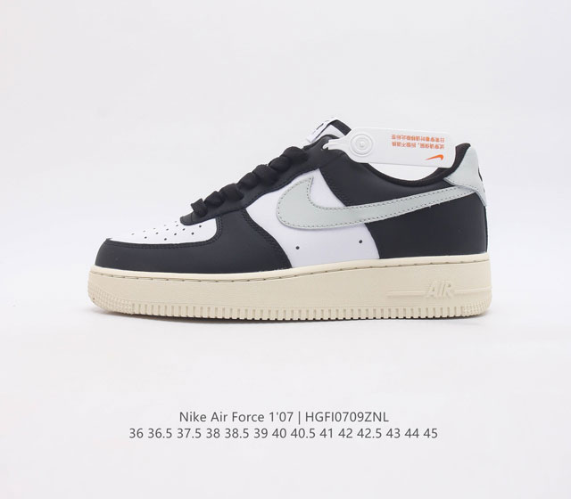 Nike Air Force 1 Low 白黑灰 空军一号低帮休闲板鞋 原楦头原纸板 打造纯正空军版型 专注外贸渠道 全掌内置蜂窝气垫 原盒配件 原厂