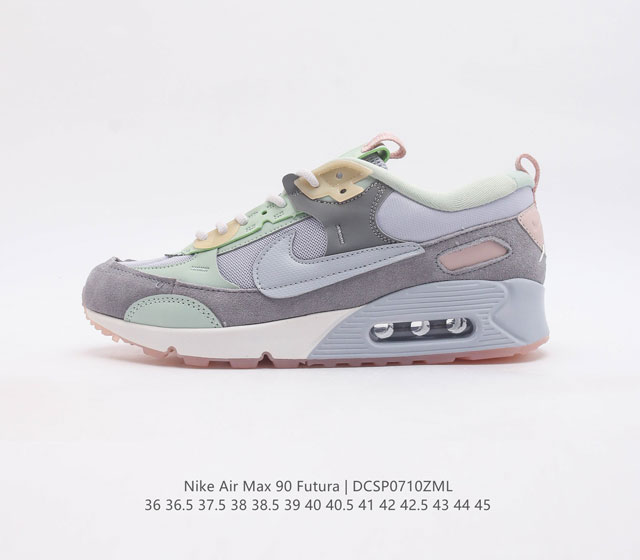 耐克 Nike Air Max90 Futura 运动鞋男女鞋-从设计到测试再到造型 脚趾周围的锯齿形边缘和部分浮动的swoosh提供精心制作的奢华感 多道工序