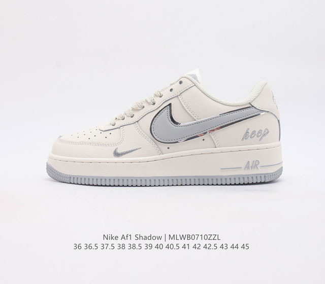 耐克男女士运动鞋 Nike Af1 Shadow 空军一号 轻量增高低帮板鞋拼接解构主义设计休闲运动滑板鞋 此款运动鞋为经典篮球鞋款设计增添趣味 凸显俏皮