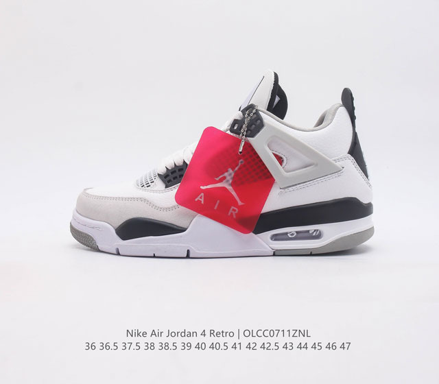 耐克 Nike Air Jordan 4 Retro Og迈克尔 乔丹aj4代中帮复古休闲运动文化篮球鞋 秉承轻量化的速度型篮球鞋设计思想完成设计 降低重量