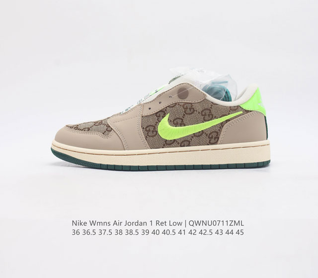 乔丹air Jordan 1 Ret Low Slip 低帮 刺绣logo 一脚蹬 黑脚趾 Aj1 乔丹1代 Aj1 乔1 刺绣勾 解构风 乔丹篮球鞋系列运动板