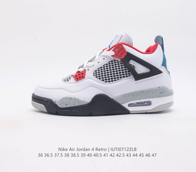 耐克 Nike Air Jordan 4 Retro Og迈克尔 乔丹aj4代中帮复古休闲运动文化篮球鞋 秉承轻量化的速度型篮球鞋设计思想完成设计 降低重量