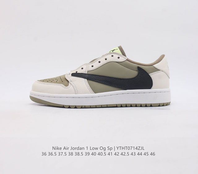 当红嘻哈歌手特拉维斯 斯科特travis Scott X Nike Air Jordan 1 Low Golf Spneutral Olivaj1乔丹一代高尔夫