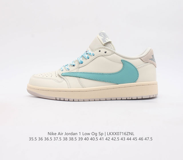 耐克运动鞋 Nike Air Jordan 1 Low Og Sp 倒勾 低帮篮球鞋 Aj1 乔丹1代 Aj1 乔1 反向脚趾复古运动鞋 亮点之处在于鞋侧的倒置