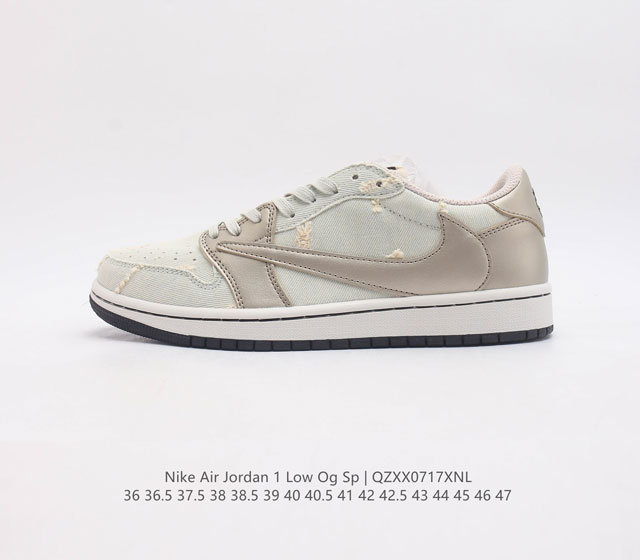 耐克运动鞋 Nike Air Jordan 1 Low Og Sp 倒勾 低帮篮球鞋 Aj1 乔丹1代 Aj1 乔1 反向脚趾复古运动鞋 亮点之处在于鞋侧的倒置