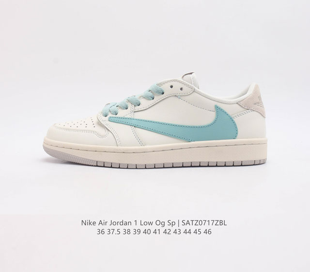 耐克运动鞋 Nike Air Jordan 1 Low Og Sp 倒勾 低帮篮球鞋 Aj1 乔丹1代 Aj1 乔1 反向脚趾复古运动鞋 亮点之处在于鞋侧的倒置