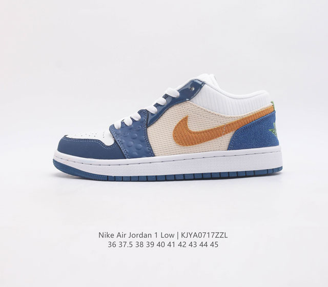 耐克 乔丹air Jordan 1 Low Aj1 乔1 低帮复古文化休闲运动篮球鞋 1985 年面世的元年款汲取设计灵感 采用简洁大方的经典外观 熟悉中带