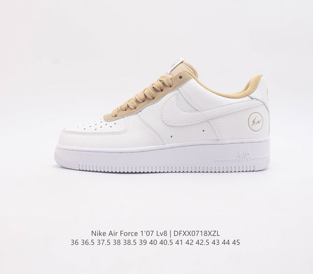 Fragment Design X Nike Air Force 1 07 Low 闪电藤原浩联名空军一号低帮休闲板鞋 原楦头原纸板 全掌内置全掌气垫 中底钢印