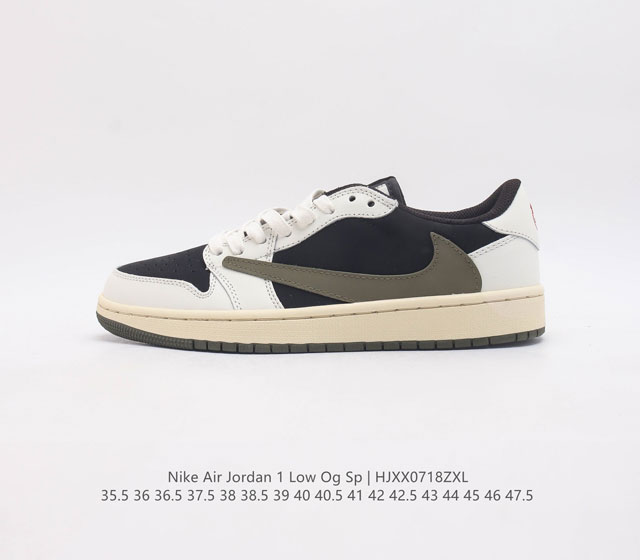 再度当红嘻哈歌手特拉维斯 斯科特travis Scott X Nike Wmns Air Jordan 1 Low Ogoliveaj1乔丹一代经典低帮文化百搭