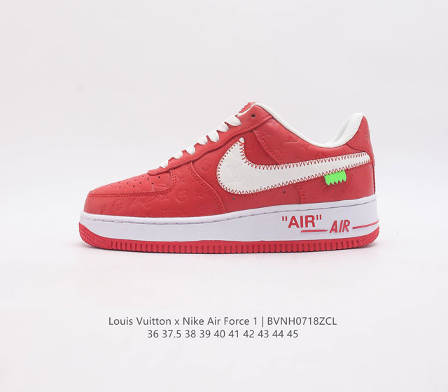 Louis Vuitton X Nike Air Force 1 Low 路易威登印花联名 空军一号低帮百搭休闲运动板鞋 柔软 弹性十足的缓震性能和出色的中底设