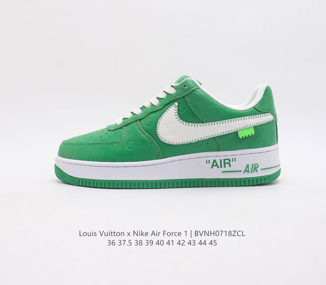 Louis Vuitton X Nike Air Force 1 Low 路易威登印花联名 空军一号低帮百搭休闲运动板鞋 柔软 弹性十足的缓震性能和出色的中底设