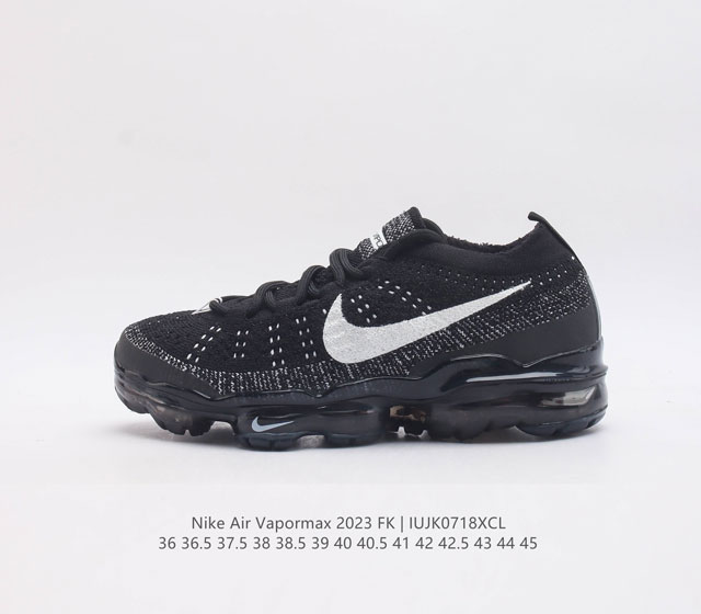 公司级nk Vapormax 2023 Flyknit 耐克2023飞织透气休闲全掌大气垫跑鞋 鞋款鞋面依然采用flyknit材质提供出色的舒适度和透气性 除了