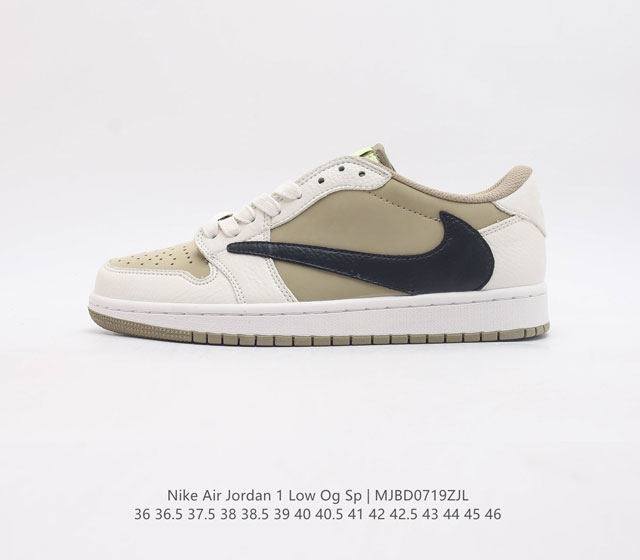 公司级travis Scott X Air Jordan 1 Low Golf 低帮 高尔夫棕白倒勾 Aj1 乔丹1代 Aj1 Sb乔1 低邦 高尔夫绿白黑倒钩