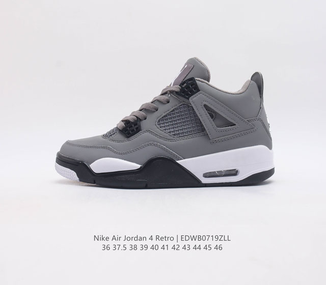 真标 带半码 乔丹 Air Jordan 4 Retro Pe Aj4 中帮复古休闲运动文化篮球鞋 货号 308497 007 尺码 36 37.5