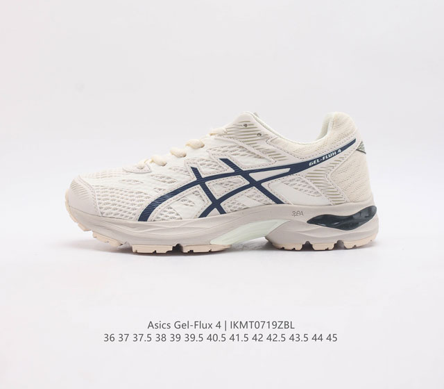 Asics 亚瑟士 Gel-Flux 4 运动鞋舒适跑鞋缓震透气跑步鞋 Gel-Flux4采用的是新一代轻质网布面 大孔洞设计极具透气性 柔软包覆双脚 让