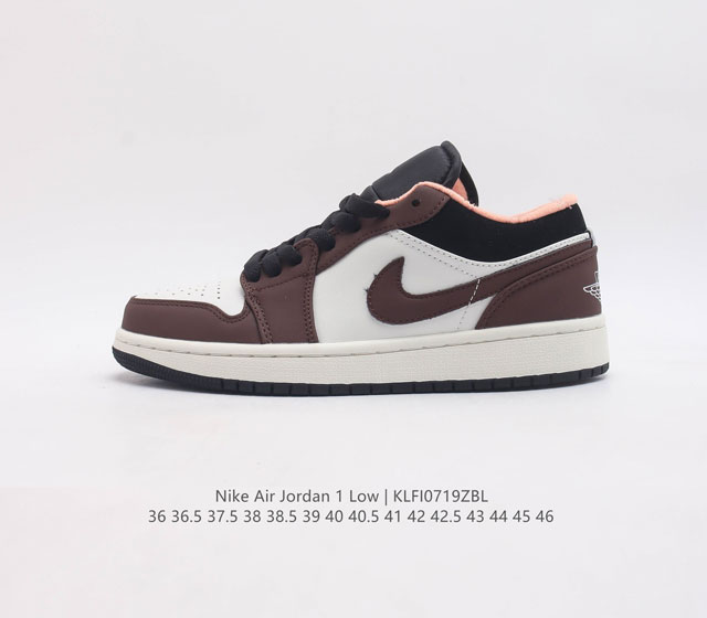 耐克 乔丹air Jordan 1 Low Aj1 乔1 低帮复古文化休闲运动篮球鞋 1985 年面世的元年款汲取设计灵感 采用简洁大方的经典外观 熟悉中带