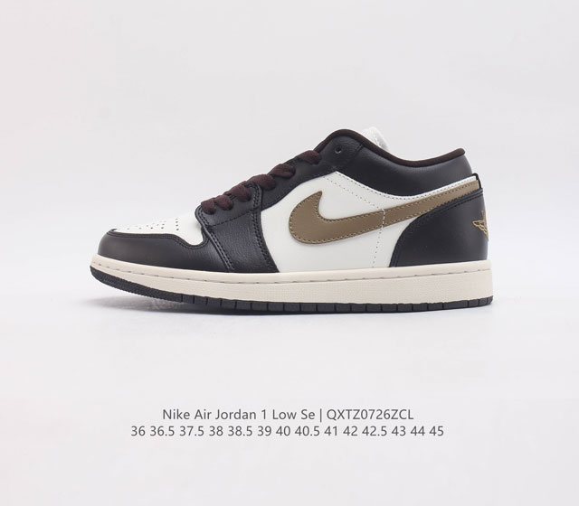 耐克 乔丹Air Jordan 1 Low AJ1 乔1 低帮复古文化休闲运动篮球鞋 1985 年面世的元年款汲取设计灵感，采用简洁大方的经典外观，熟悉中带一抹