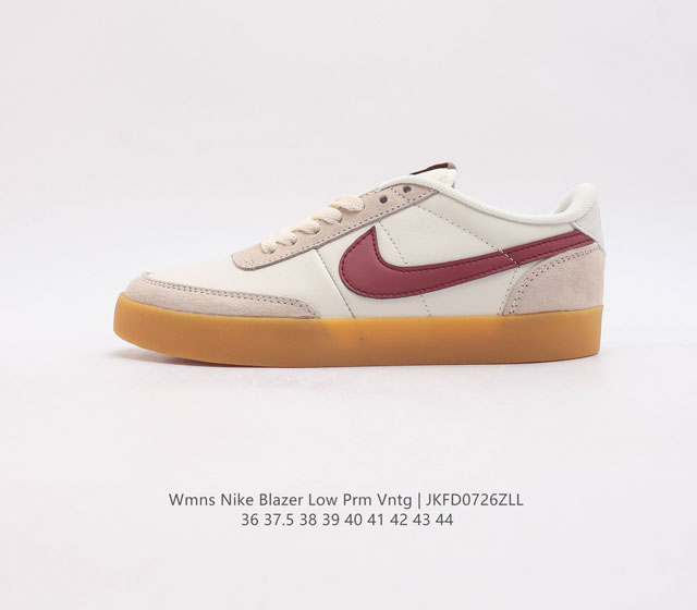 耐克板鞋 生胶米白 复古板鞋J.Crew x Nike 联名 Killshot II Leather 男女休闲复古运动鞋 采用米白色皮革制作鞋身，大号Swoos