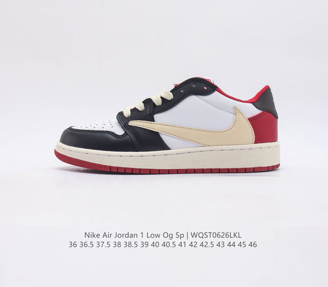 耐克运动鞋 NIKE Air Jordan 1 Low OG S 倒勾 低帮篮球鞋 AJ1 乔丹1代 aj1 乔1 反向脚趾复古运动鞋。亮点之处在于鞋侧的倒置