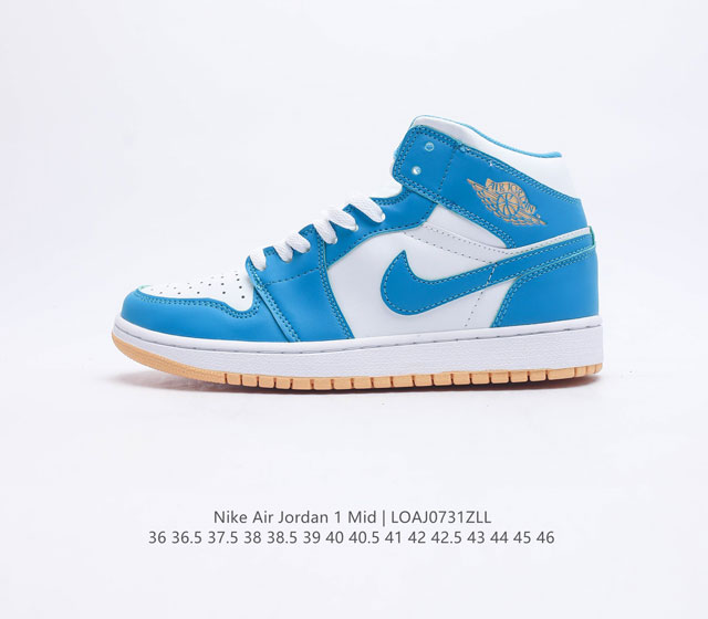 耐克NIKEAIR JORDAN 1 MID 男女子篮球鞋时尚轻盈板鞋AJ1乔1运动鞋 乔丹一代 高帮复古休闲篮球鞋 AIR JORDAN 1 MID 搭