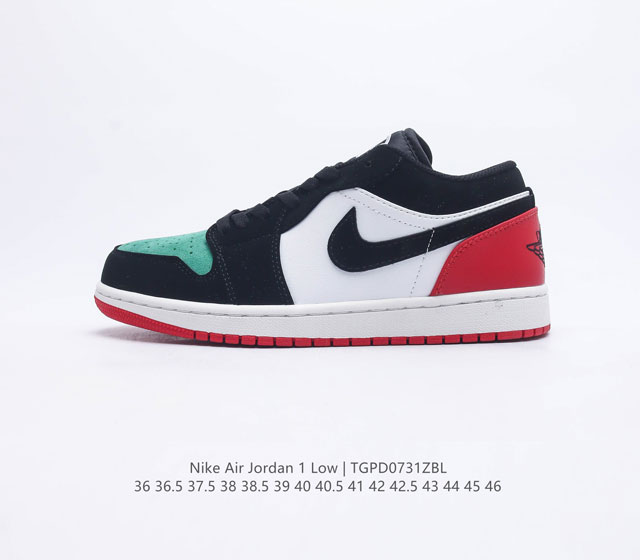 耐克 乔丹Air Jordan 1 Low AJ1 乔1 低帮复古文化休闲运动篮球鞋 1985 年面世的元年款汲取设计灵感，采用简洁大方的经典外观，熟悉中带一抹