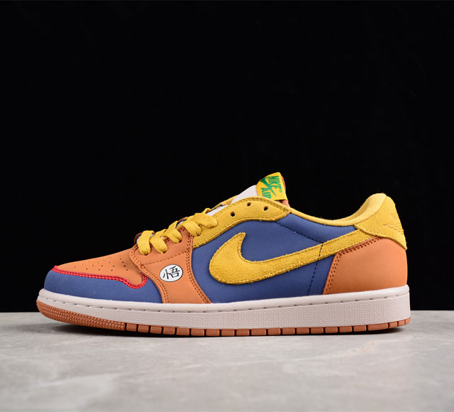 Nike Air Jordan 1 Retro Low OGGOKUAJ1乔丹一代低帮经典复古文化休闲运动篮球鞋“皮革棕黄米黄悟空”DM7866-892 尺