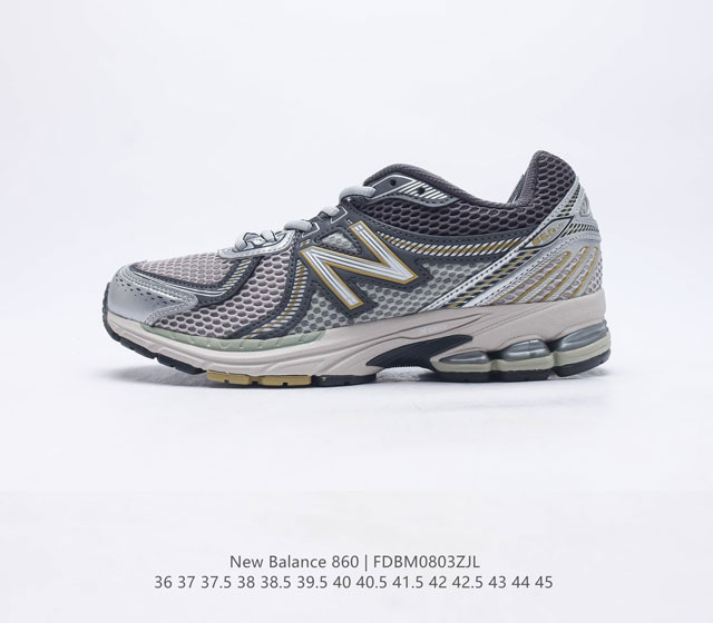 NB 新百伦 New Balance ML860 V2 系列复古老爹风休闲运动慢跑#采用丝光猪巴皮革拼接透气网眼织物鞋面T-Beam大底提供足步弓支撑 保持步态