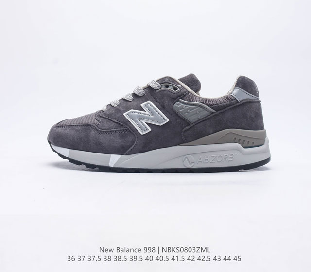 新百伦 New Balance 998 原装版本复古男女士运动鞋休闲板鞋厚底增高鞋市面独家最正确版本3M反光复古慢跑鞋 ENCAP缓震中底 原盒原标 天猫京东平