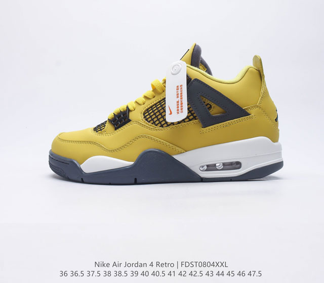 耐克 乔丹Nike Air Jordan 4 AJ4代复古休闲运动文化篮球鞋 秉承轻量化的速度型篮球鞋设计思想完成设计 降低重量的同时提升舒适度 中底延续前作使