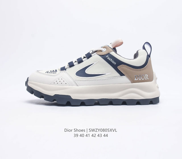 Dior Shoes 迪奥高奢品牌时尚板鞋 舒适脚感 厚底增高锯齿抗磨底 休闲百搭板鞋男士运动鞋 码数 39-44编码 SWZY0805XVL