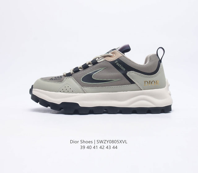 Dior Shoes 迪奥高奢品牌时尚板鞋 舒适脚感 厚底增高锯齿抗磨底 休闲百搭板鞋男士运动鞋 码数 39-44编码 SWZY0805XVL