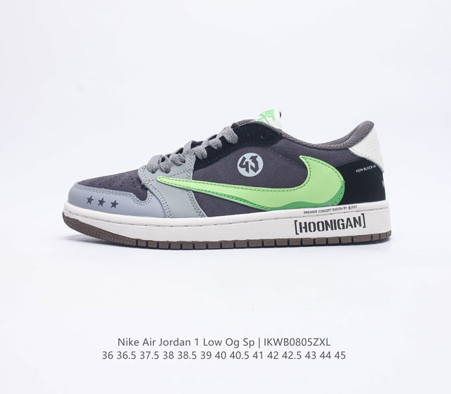 耐克运动鞋 NIKE Air Jordan 1 Low OG Sp 倒勾 低帮篮球鞋 AJ1 乔丹1代 aj1 乔1 反向脚趾复古运动鞋 亮点之处在于鞋侧的倒置