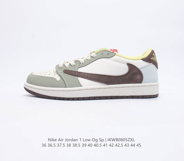 耐克运动鞋 NIKE Air Jordan 1 Low OG Sp 倒勾 低帮篮球鞋 AJ1 乔丹1代 aj1 乔1 反向脚趾复古运动鞋 亮点之处在于鞋侧的倒置