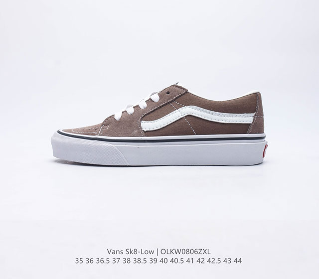 万斯 VANS SK8-LOW 经典款 小红书爆款低帮休闲帆布硫化板鞋工艺 硫化1:1 重量1:1 真标 原钢印 材质标 鞋型标 合格证 尺码 35 36 36